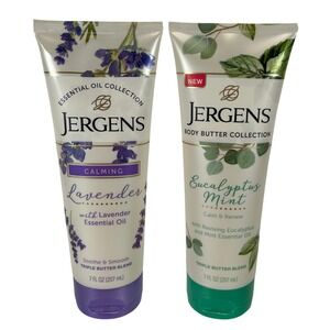 Jergens Body Butter Collection Lavender Eucalyptus Mint 7oz Lot of 2 NEW